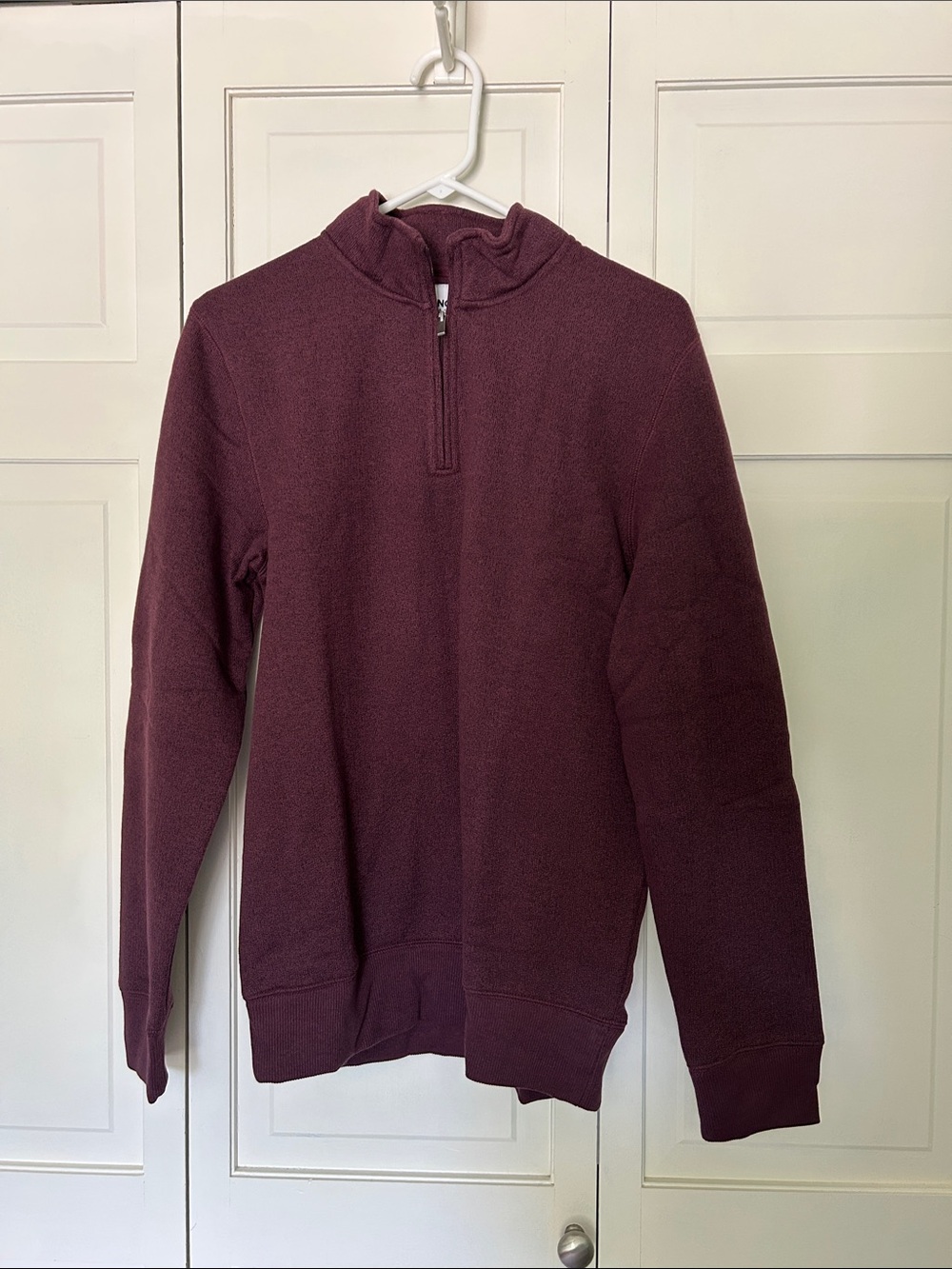 NWT Sonoma Men's Medium Quarter Zip-Front Sweater - Plum